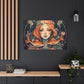 Lofi, Peaceful Pisces Fish Girl With Flowers - Large Wall Art