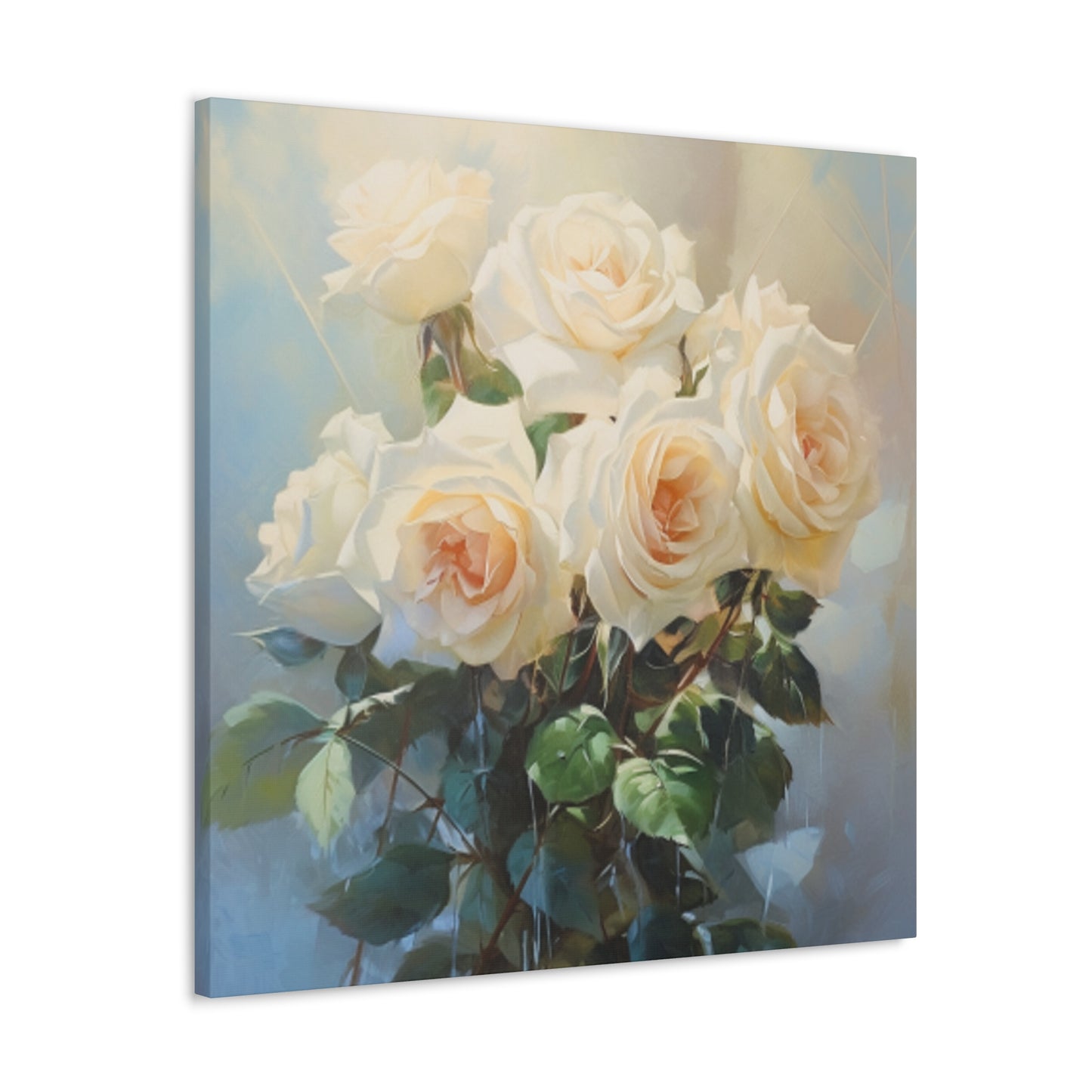 Long Stem White Roses- Large Wall Art