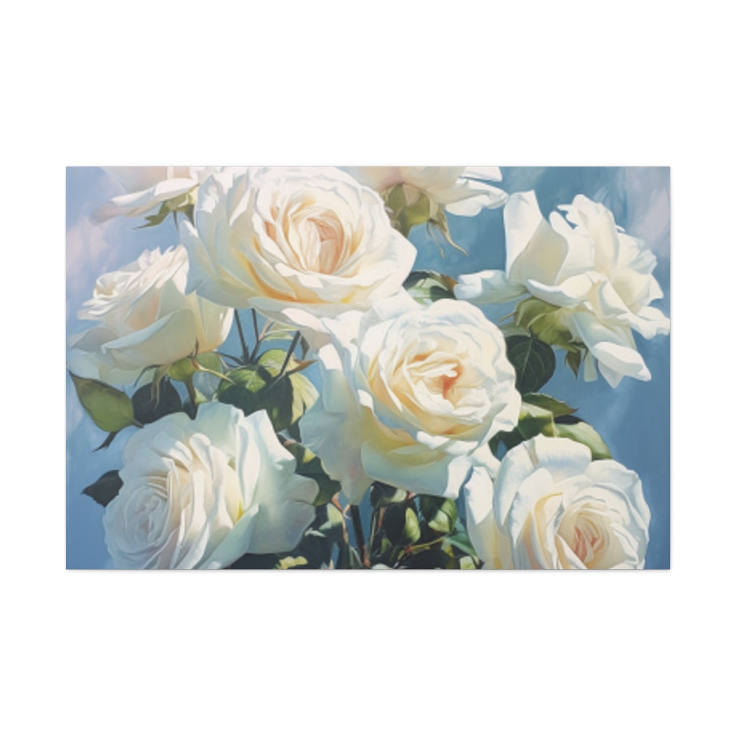 Pure, Vibrant And White Roses- Large Wall Art