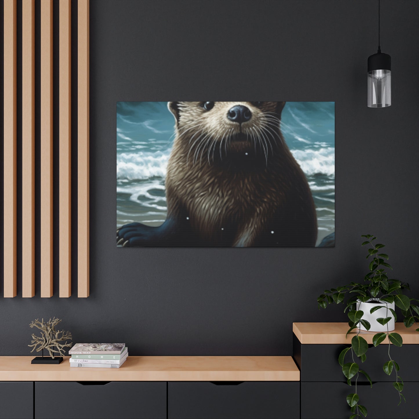 Sea Otter On The Beach  - Large Wall Art