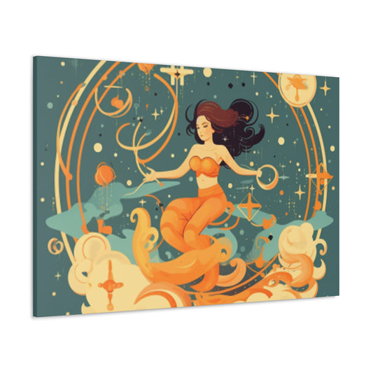 Lofi, Astrology,  Dreaming Of Aquarius (1)- Large Wall Art