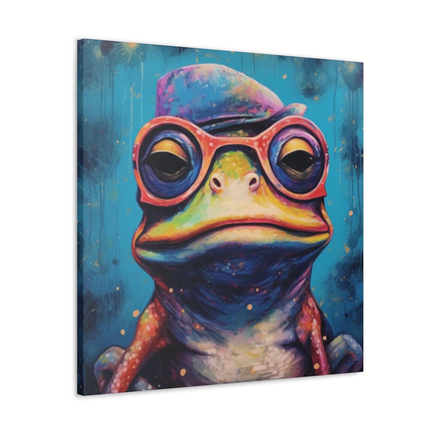 Sleepy Frog In Glasses - Large Wall Art