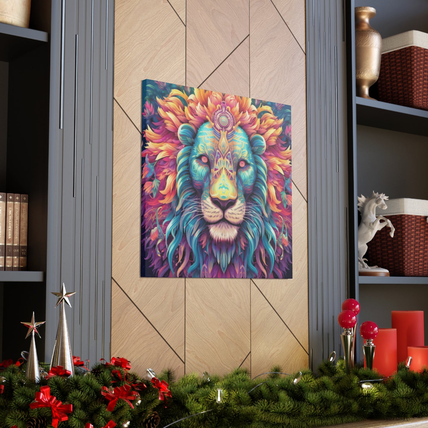 Dreamland Lion With Pink Eyes- Large Wall Art