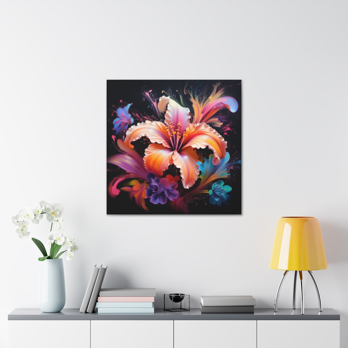 Pretty Yellow And Pink, Glowing Hibiscus - Large Wall Art