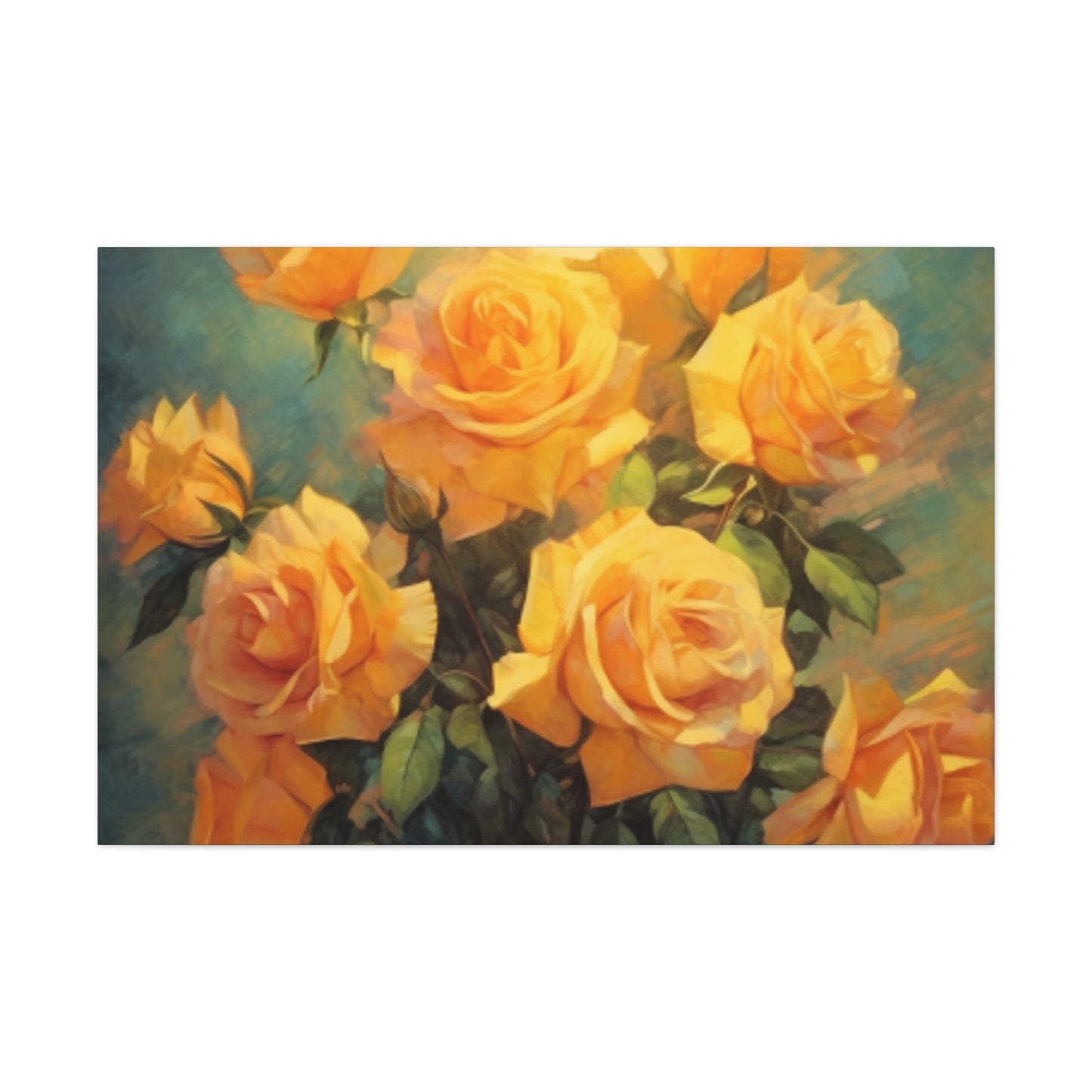 A Bouquet Of Many Blooming Yellow Roses- Large Wall Art