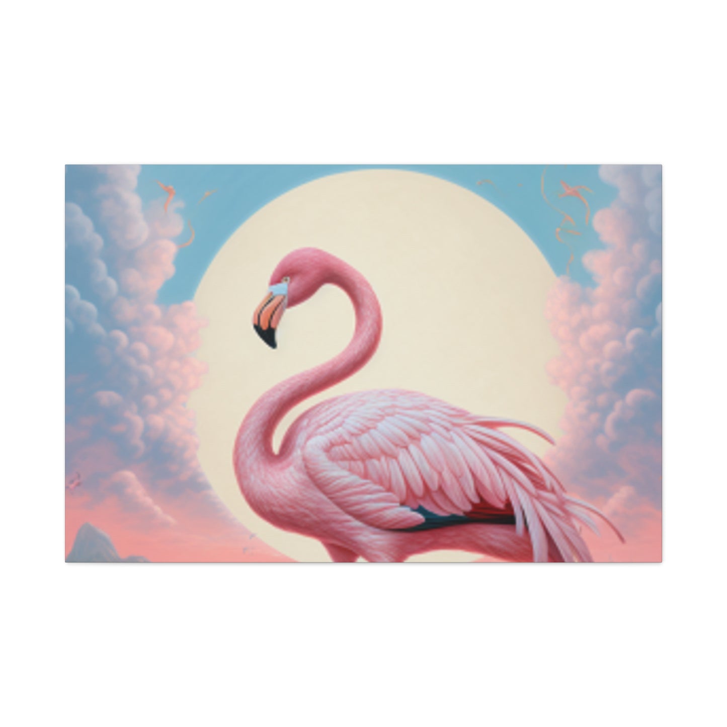 Peaceful, Pink Flamingo In Paradise - Large Wall Art