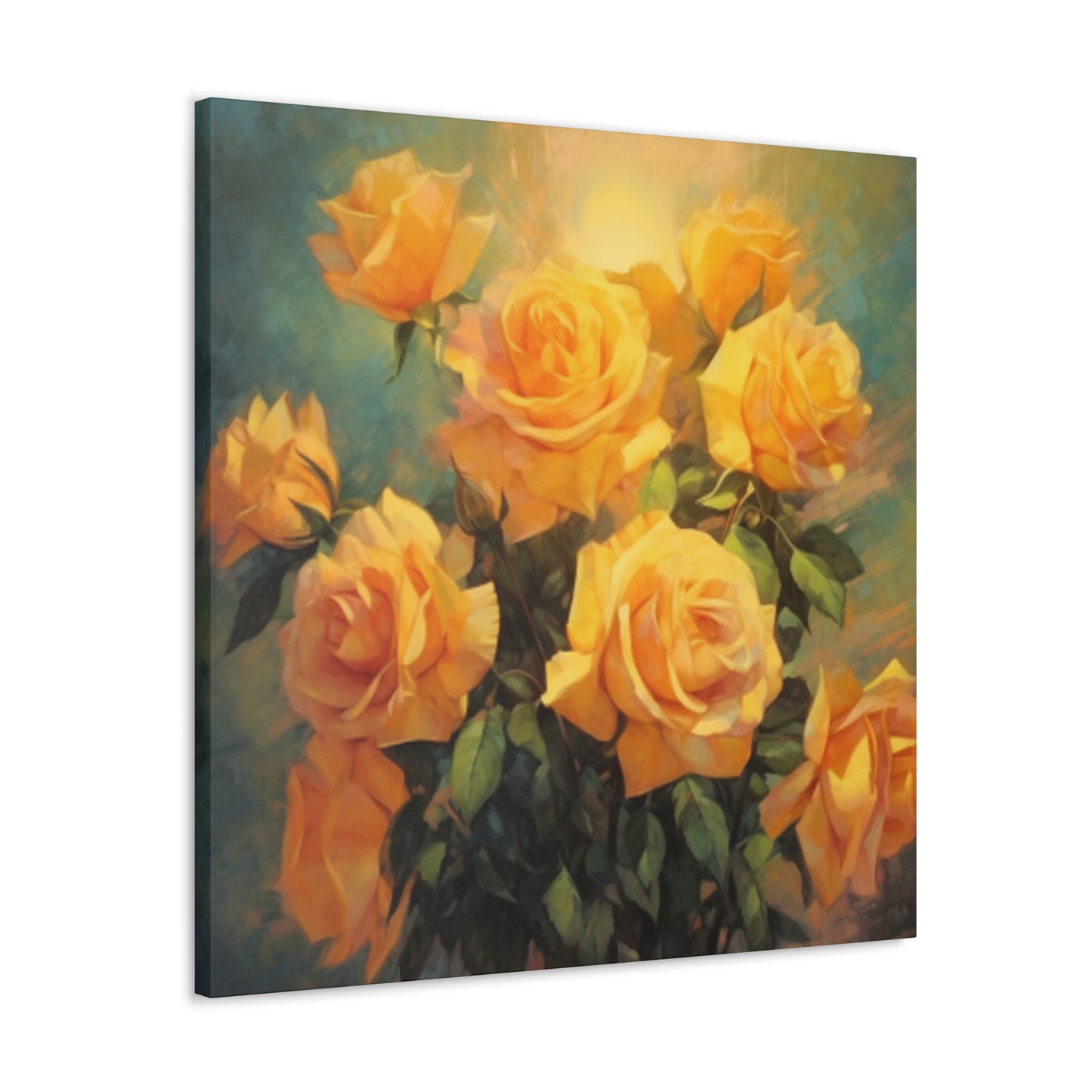 A Bouquet Of Many Blooming Yellow Roses- Large Wall Art